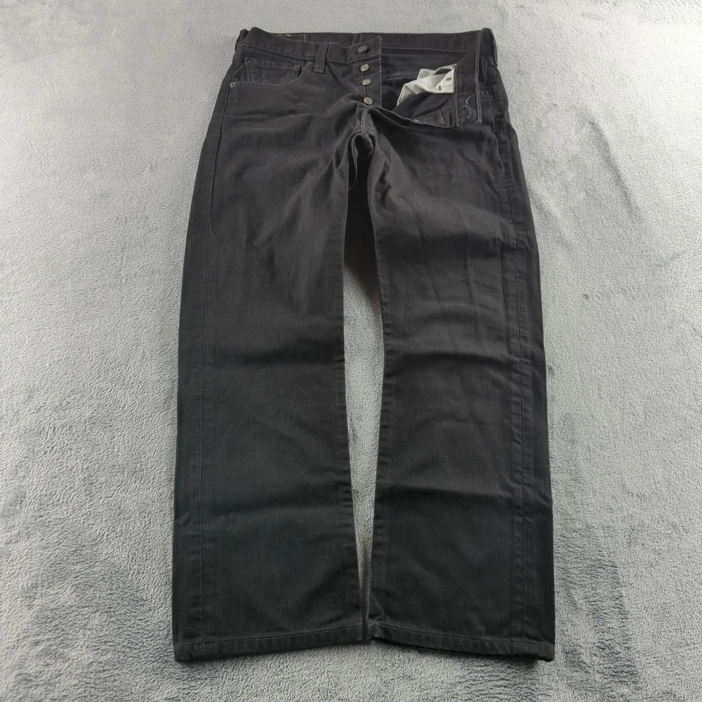 Vintage Levis 501 Jeans Mens 36x30 Black Faded Straight Grunge Hip Hop Denim